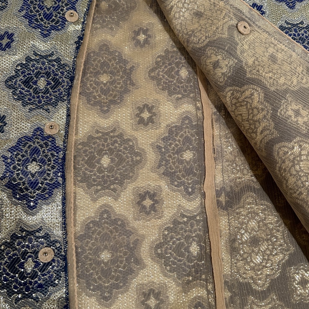 Prada size 42 Top Navy and Gold - Picture 8 of 14